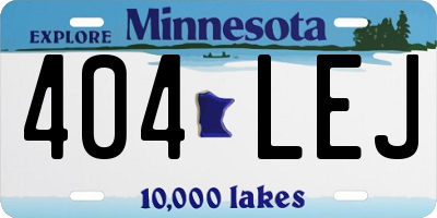 MN license plate 404LEJ
