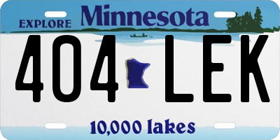 MN license plate 404LEK