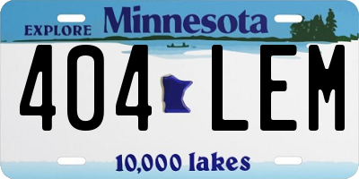 MN license plate 404LEM