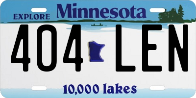 MN license plate 404LEN