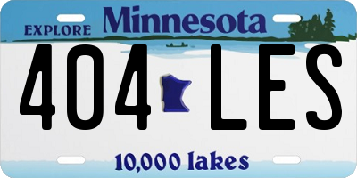 MN license plate 404LES