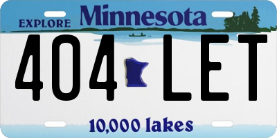 MN license plate 404LET