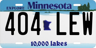 MN license plate 404LEW