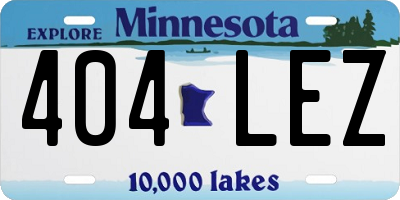 MN license plate 404LEZ