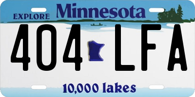 MN license plate 404LFA