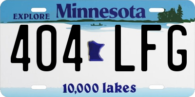 MN license plate 404LFG