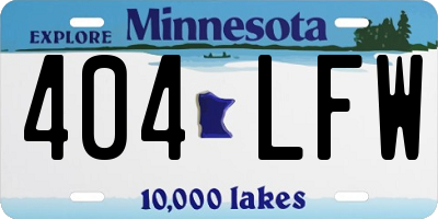 MN license plate 404LFW