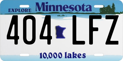 MN license plate 404LFZ