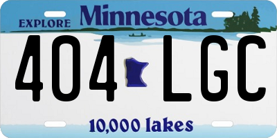 MN license plate 404LGC