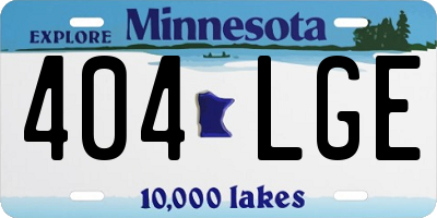 MN license plate 404LGE