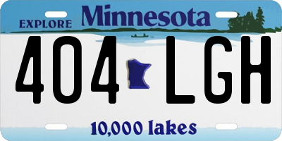 MN license plate 404LGH
