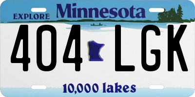 MN license plate 404LGK