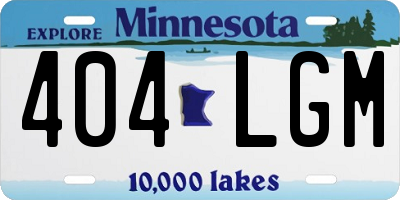 MN license plate 404LGM