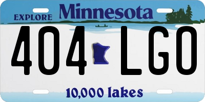 MN license plate 404LGO