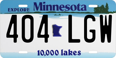 MN license plate 404LGW
