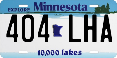 MN license plate 404LHA