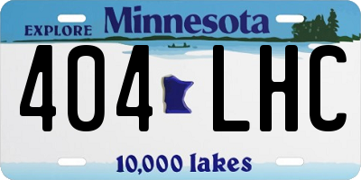 MN license plate 404LHC