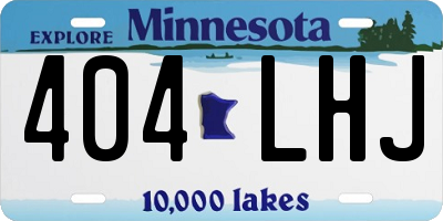 MN license plate 404LHJ
