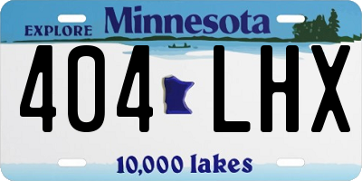 MN license plate 404LHX