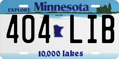 MN license plate 404LIB
