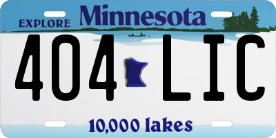 MN license plate 404LIC