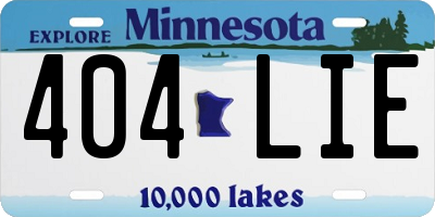 MN license plate 404LIE