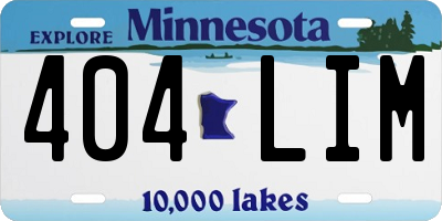 MN license plate 404LIM