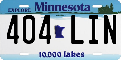 MN license plate 404LIN