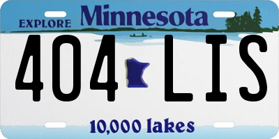 MN license plate 404LIS