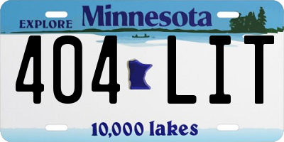 MN license plate 404LIT