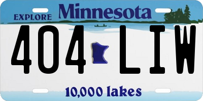 MN license plate 404LIW