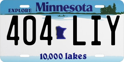 MN license plate 404LIY