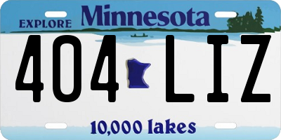 MN license plate 404LIZ
