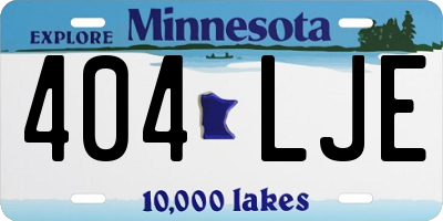MN license plate 404LJE