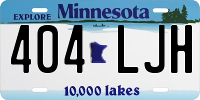 MN license plate 404LJH