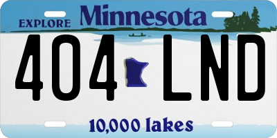 MN license plate 404LND