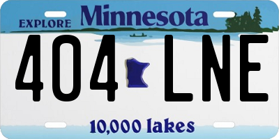 MN license plate 404LNE