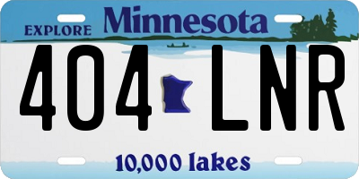 MN license plate 404LNR
