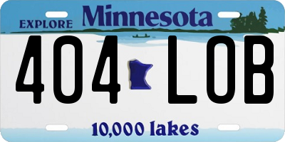 MN license plate 404LOB