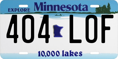 MN license plate 404LOF