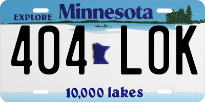 MN license plate 404LOK
