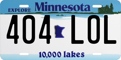 MN license plate 404LOL