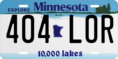 MN license plate 404LOR