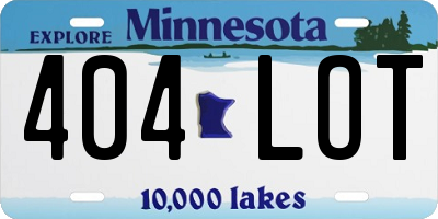 MN license plate 404LOT
