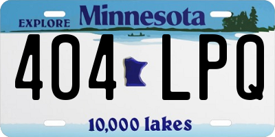 MN license plate 404LPQ