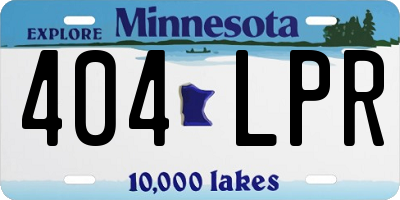 MN license plate 404LPR