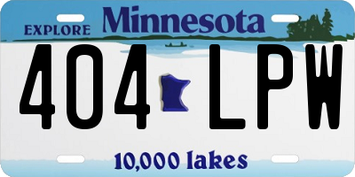 MN license plate 404LPW