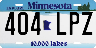 MN license plate 404LPZ