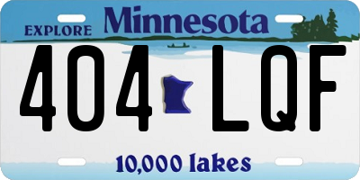 MN license plate 404LQF