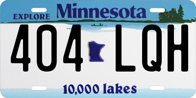 MN license plate 404LQH